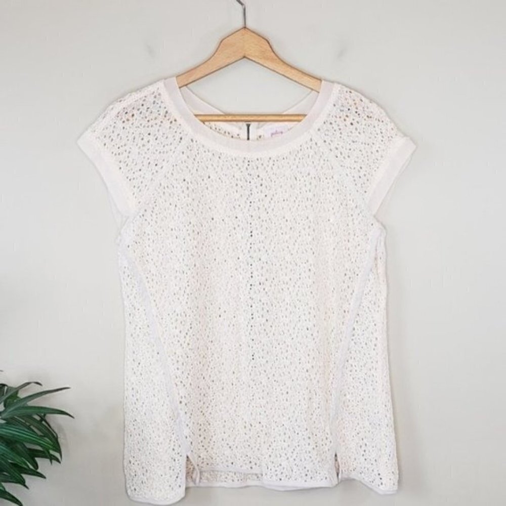 Pixley Cream Yuli Lace Cap Sleeve Blouse Size XL